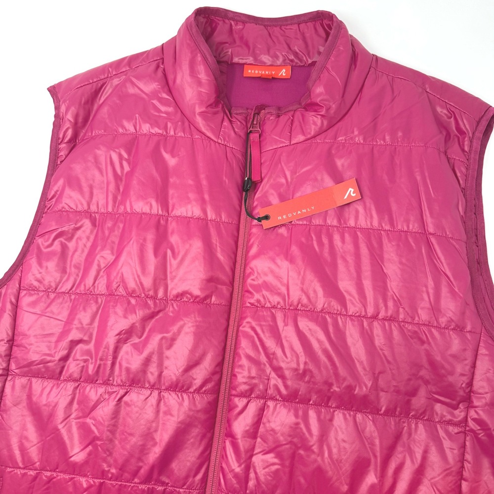 Redvanly Bolton Vest Mens XXL Sangria Pink Quilted Full Zip Puffer R2395 NEW